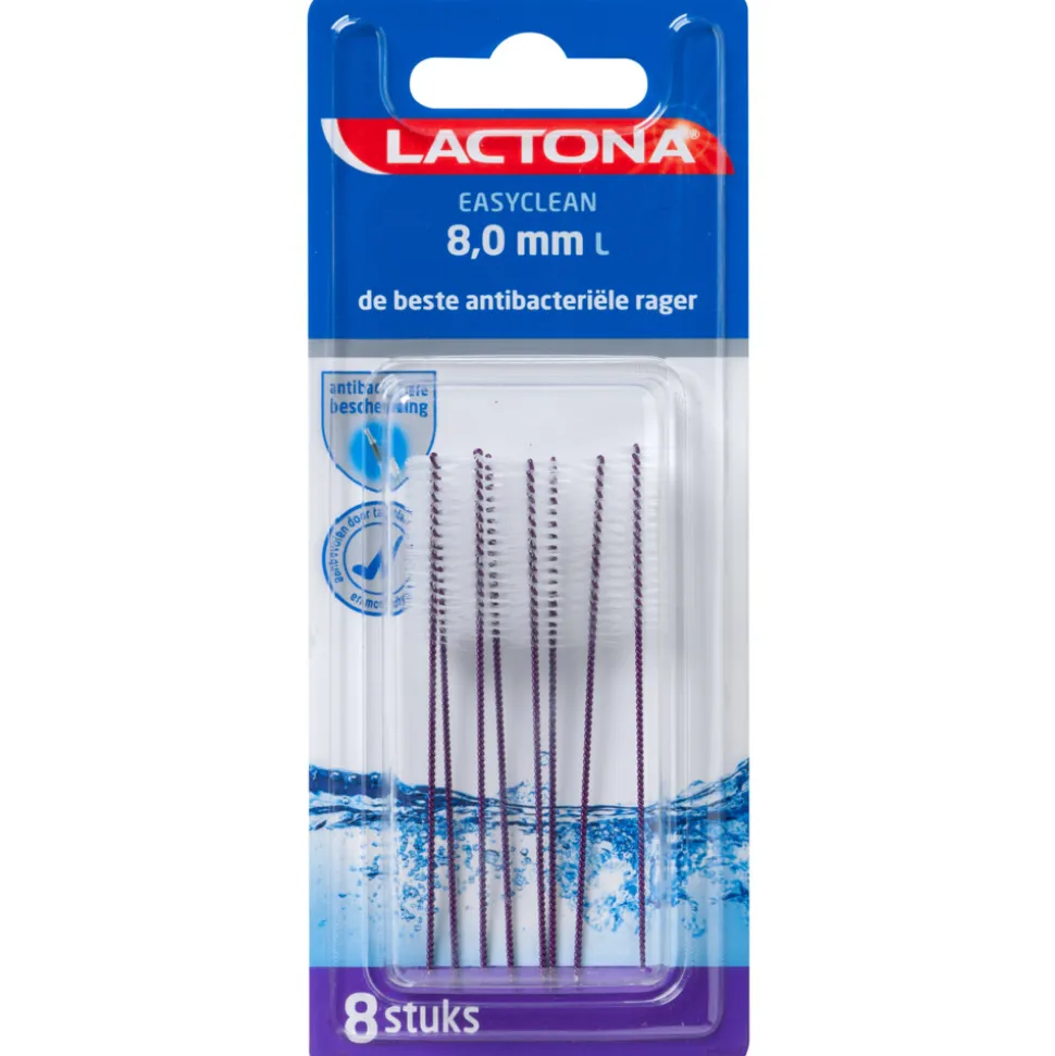Lactona Ragers Easyclean L Paars Cilindrisch 8.0 mm 8 stuks