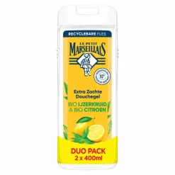 Le Petit Marseillais Douchegel BIO IJzerkruid & BIO Citroen 2x400 ml