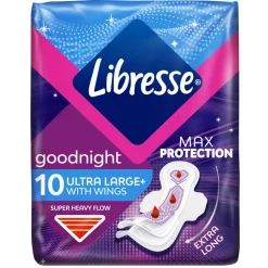 Libresse Ultra Goodnight Maandverband met Vleugels 10 stuks