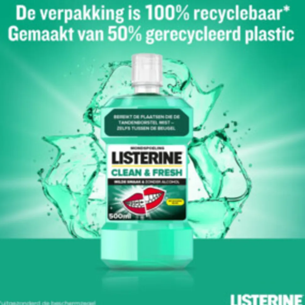 Listerine Mondwater Clean & Fresh zonder Alcohol 500 ml