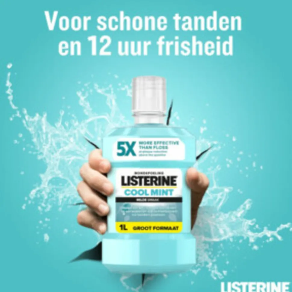 Listerine Mondwater Cool Mint Milde Smaak Zonder Alcohol 1 liter