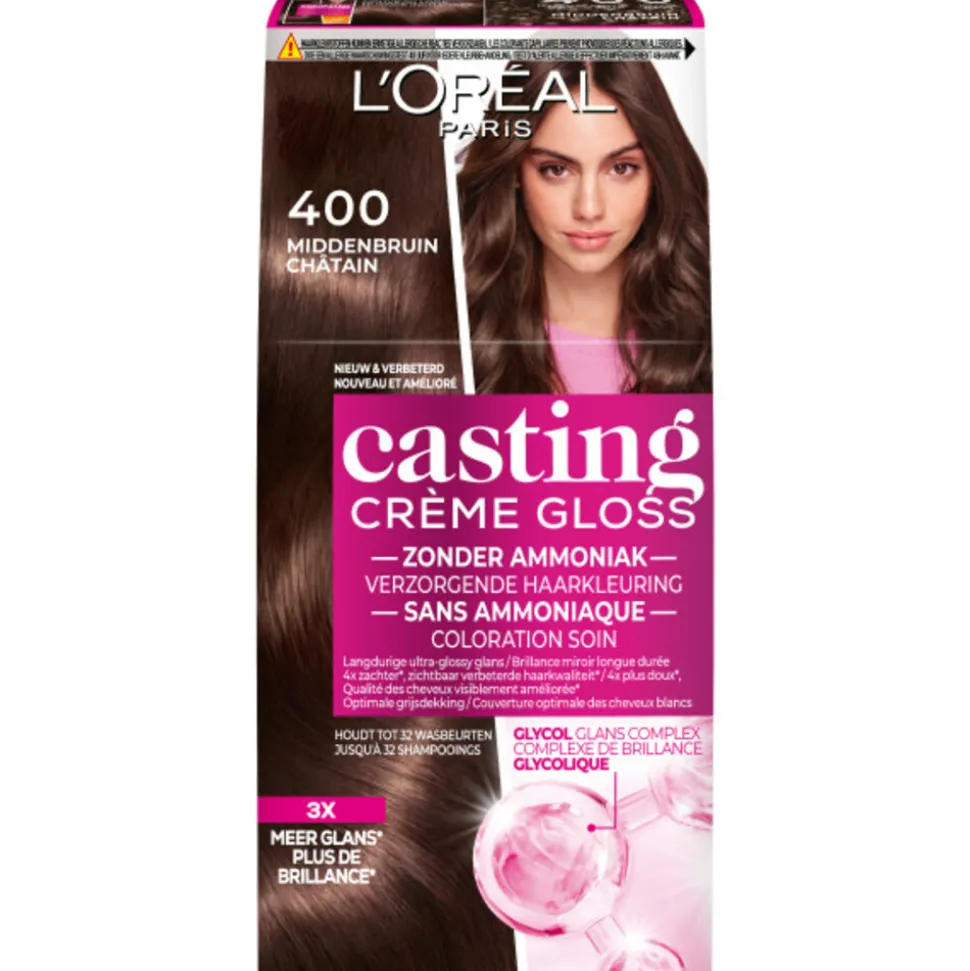 L'Oréal Casting Crème Gloss Semi-Permanente Haarkleuring 400 Middenbruin