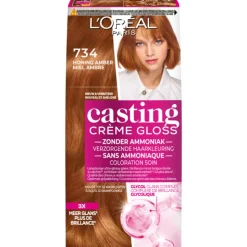 L'Oréal Casting Crème Gloss Semi-Permanente Haarkleuring 734 Midden Goud Koperblond