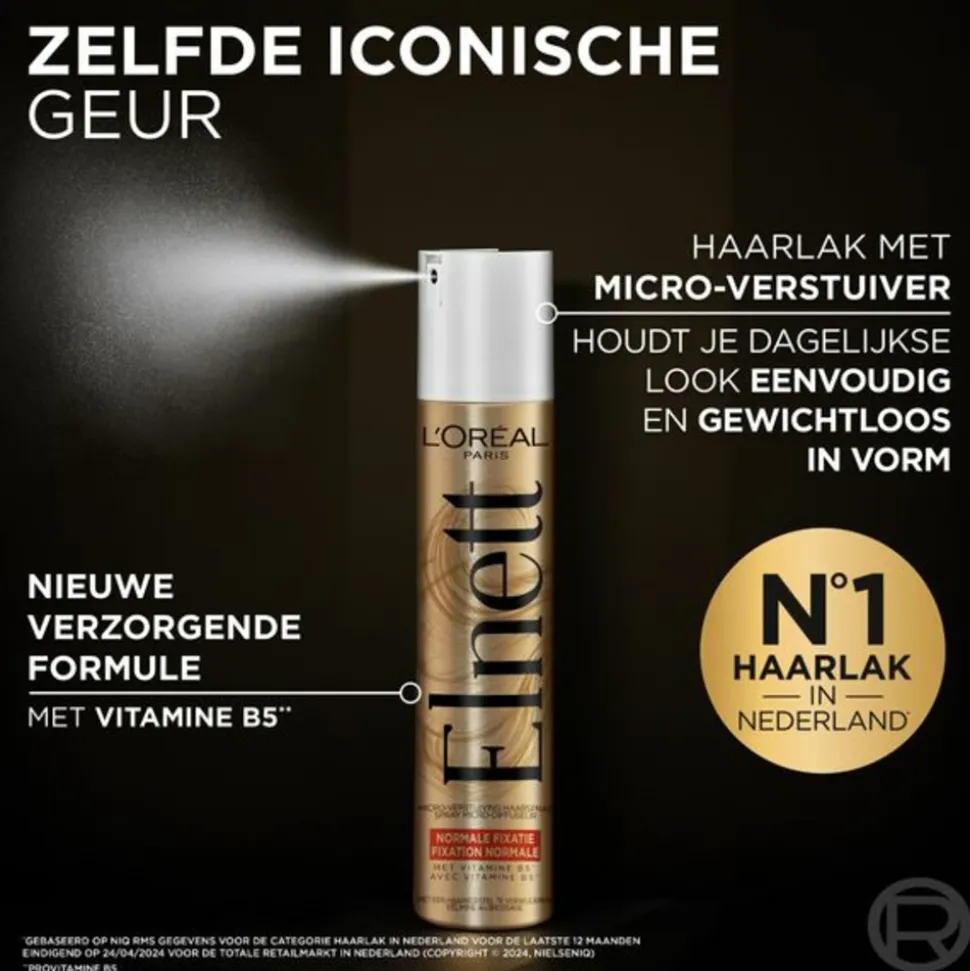 L'Oréal Elnett Satin Haarspray Normale Fixatie 300 ml