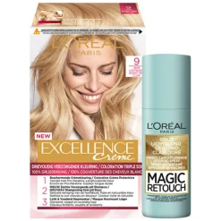 L'Oréal Excellence Creme 9 Zeer Licht Blond + Magic Retouch Uitgroeispray Blond 75 ml Pakket