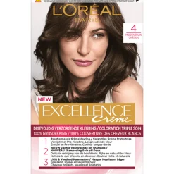 L'Oréal Excellence Crème Permanente Crèmekleuring 4 Middenbruin