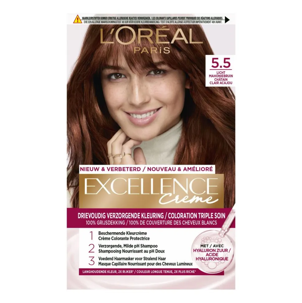 L'Oréal Excellence Crème Permanente Crèmekleuring 5.5 Licht Mahoniebruin