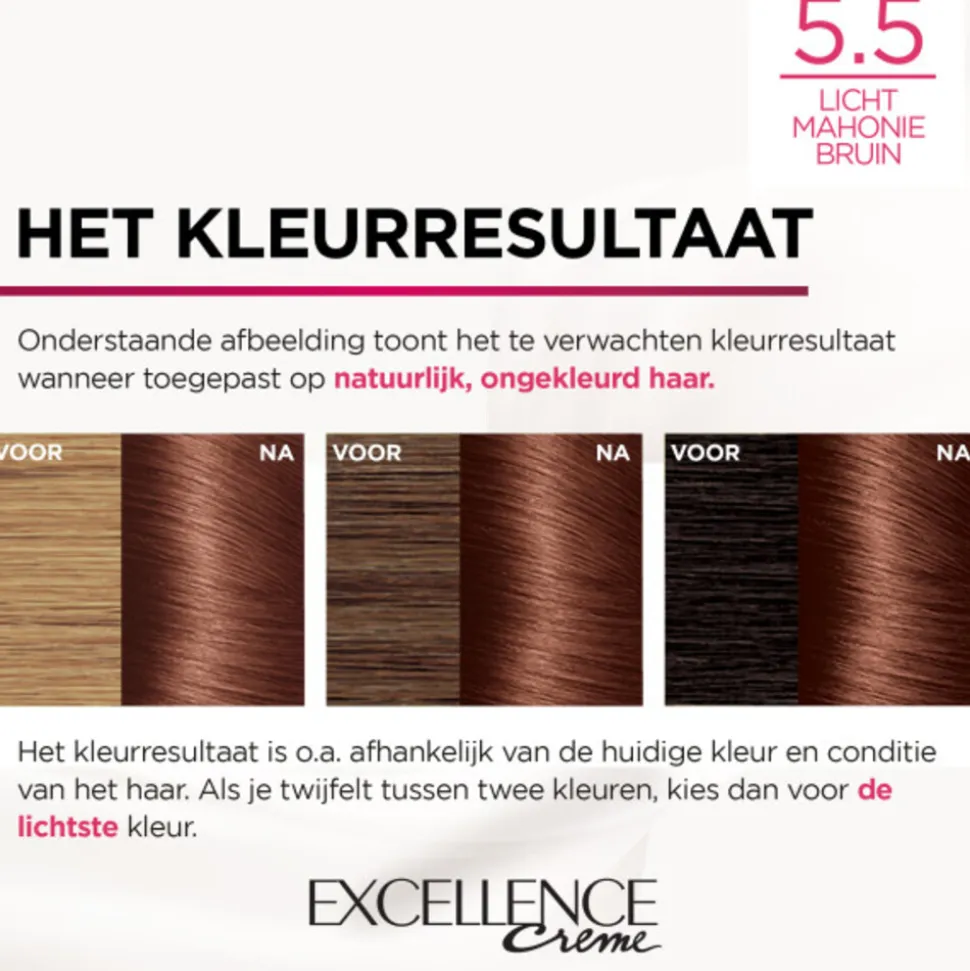 L'Oréal Excellence Crème Permanente Crèmekleuring 5.5 Licht Mahoniebruin