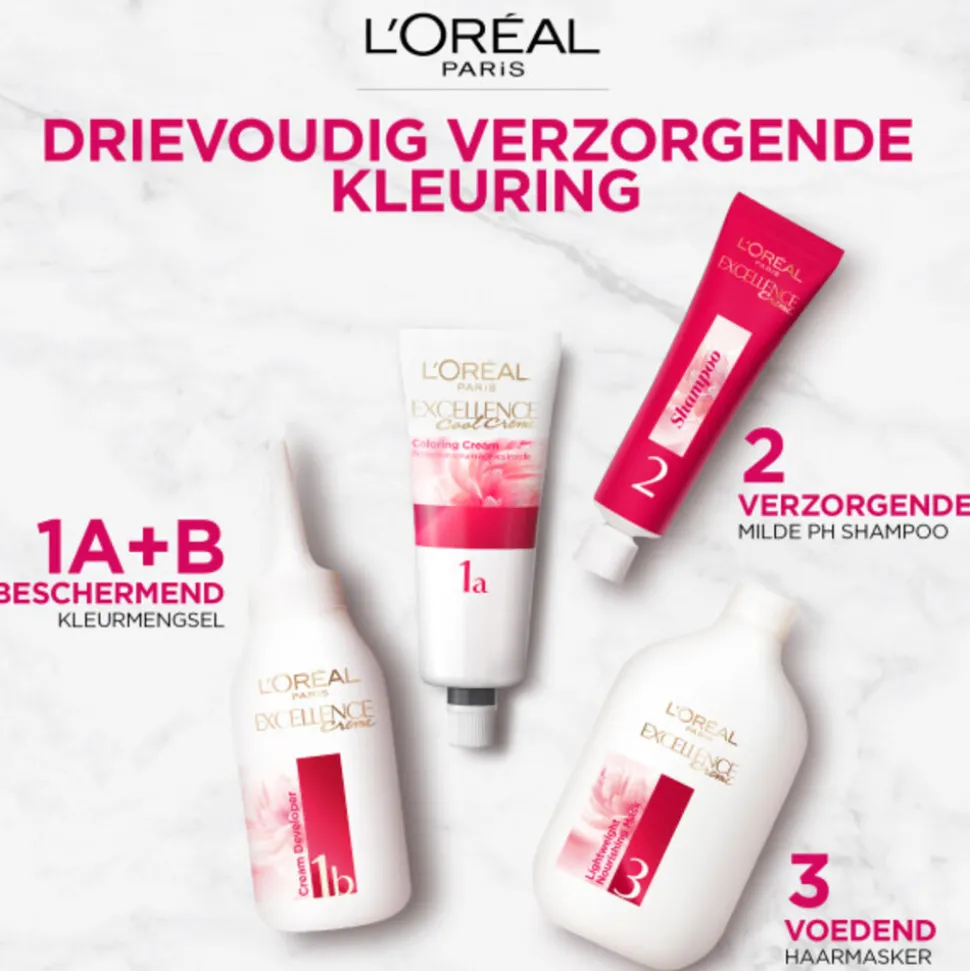 L'Oréal Excellence Crème Permanente Crèmekleuring 7.3 Goud Middenblond