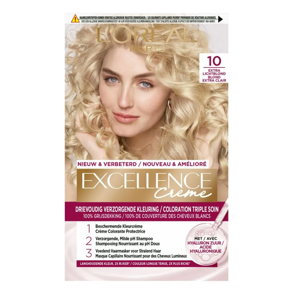 L'Oréal Excellence Crème Permanente Crèmekleuring 10 Extra Lichtblond