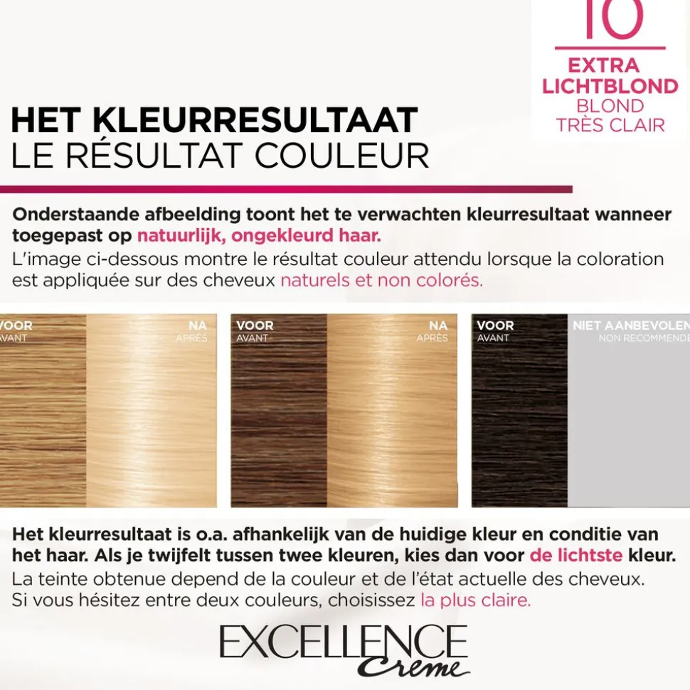 L'Oréal Excellence Crème Permanente Crèmekleuring 10 Extra Lichtblond