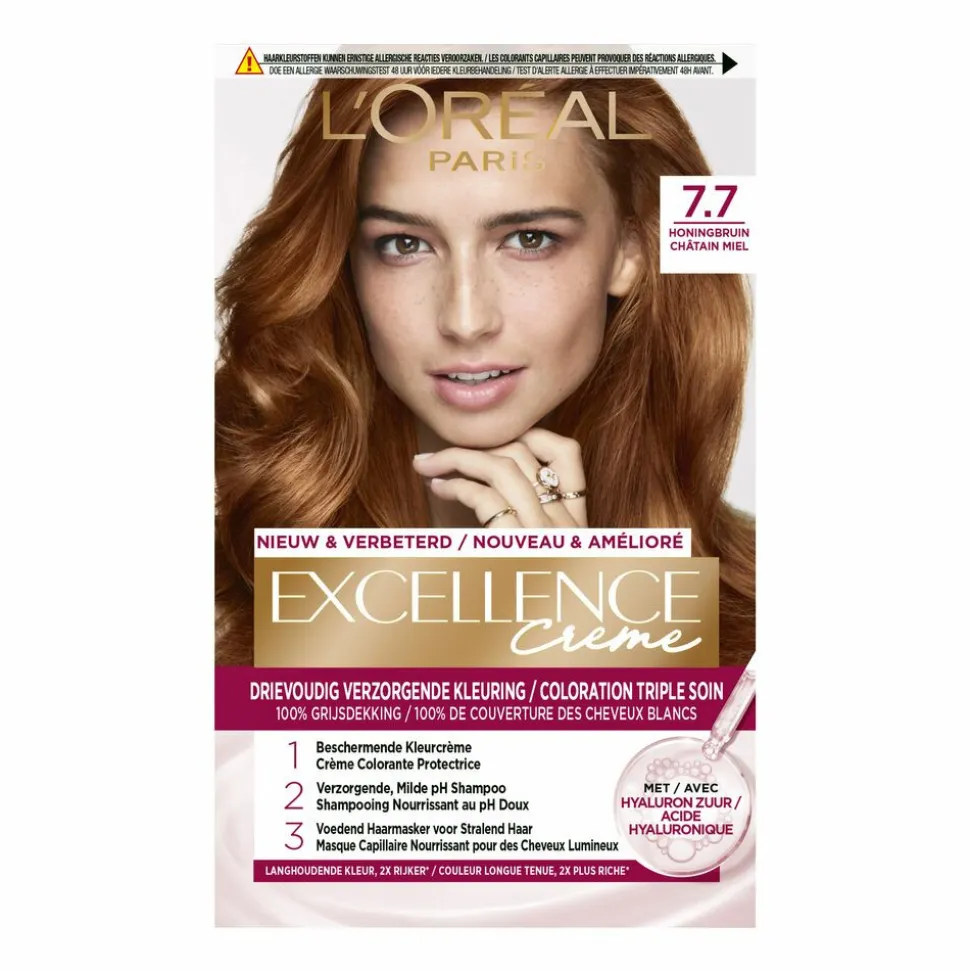 L'Oréal Excellence Crème Permanente Crèmekleuring 7.7 Honingbruin