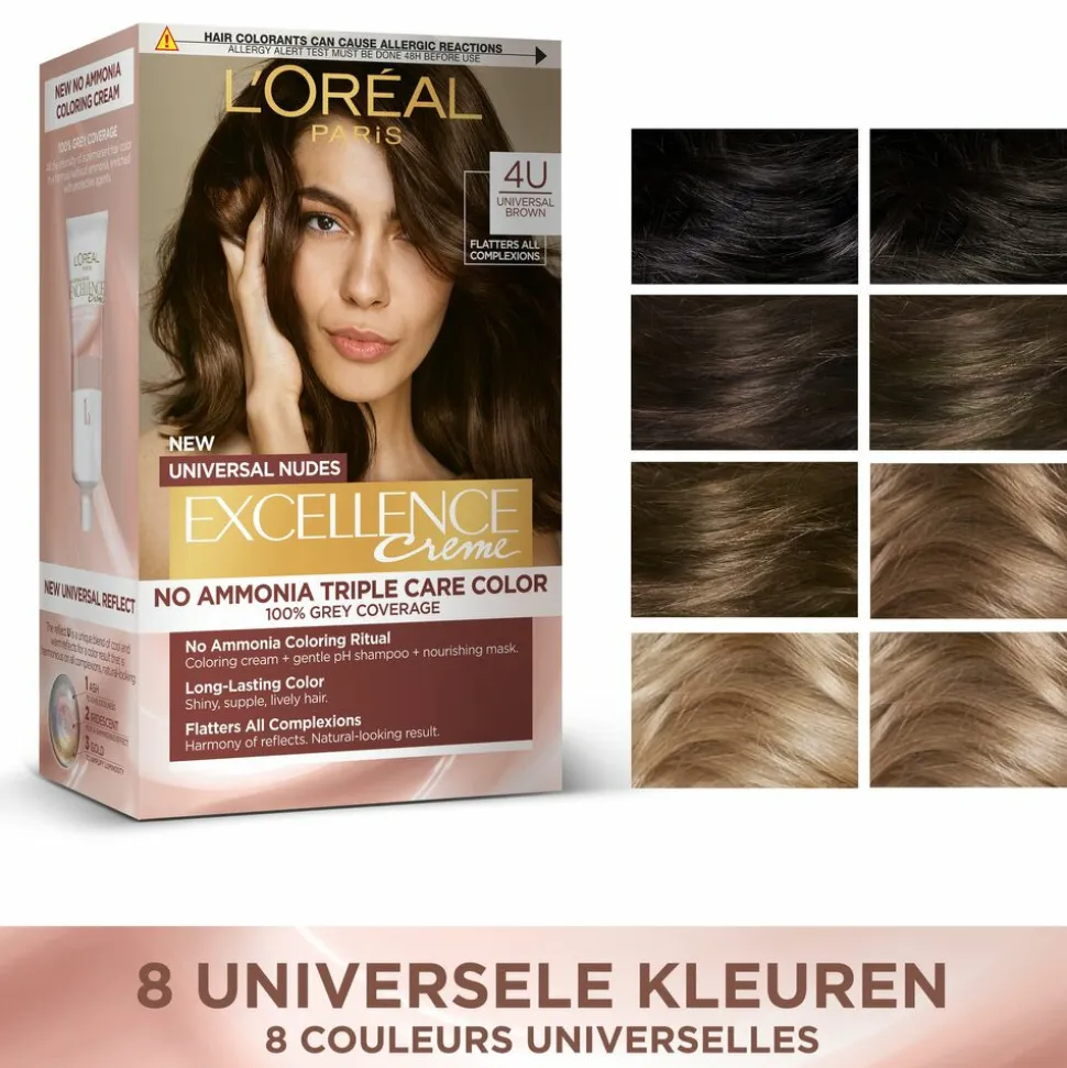 L'Oréal Excellence Crème Universal Nudes Permanente Haarkleuring 2U Universeel Zeer Donkerbruin