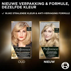 L'Oréal Préférence Permanente Haarkleuring 8.0 Lichtblond