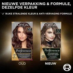 L'Oréal Préférence Permanente Haarkleuring 6.21 Zeer licht koel bruin