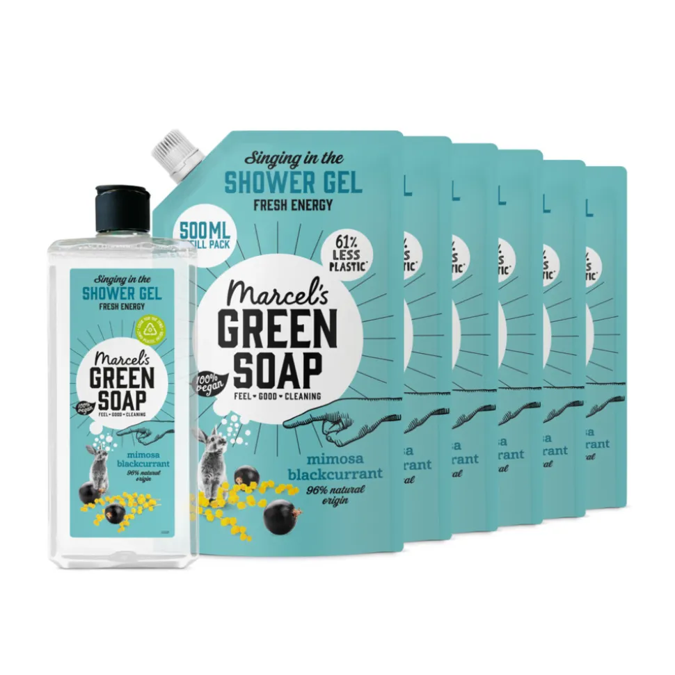 Marcel's Green Soap Douchegel Mimosa & Zwarte Bes + 6 Navullingen Pakket