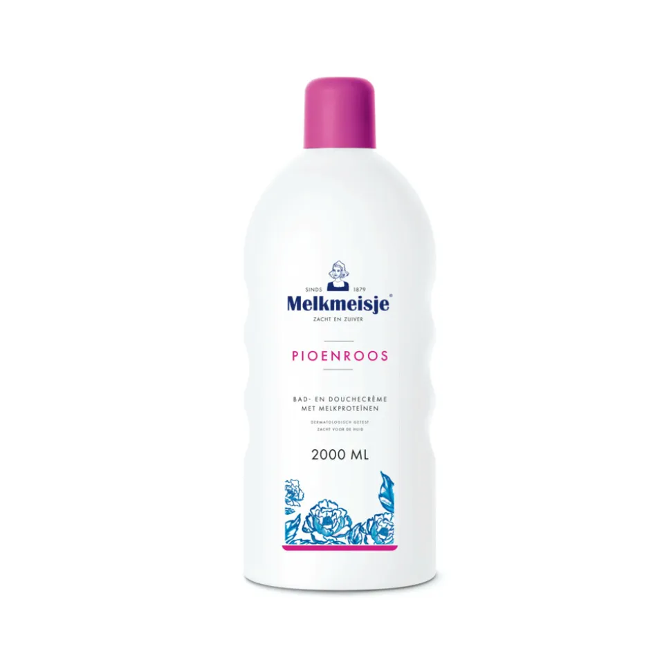 Melkmeisje Bad en Douche Crème Pioenroos 2000 ml