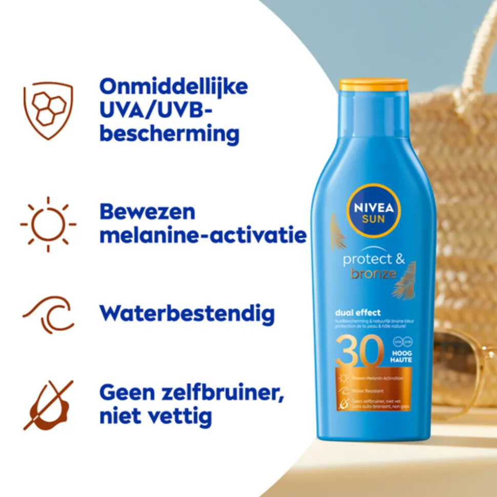 NIVEA Sun Protect & Bronze Zonnemelk SPF 30 200 ml