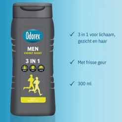Odorex Douchegel For Men 3-in-1 Energy Boost 300 ml