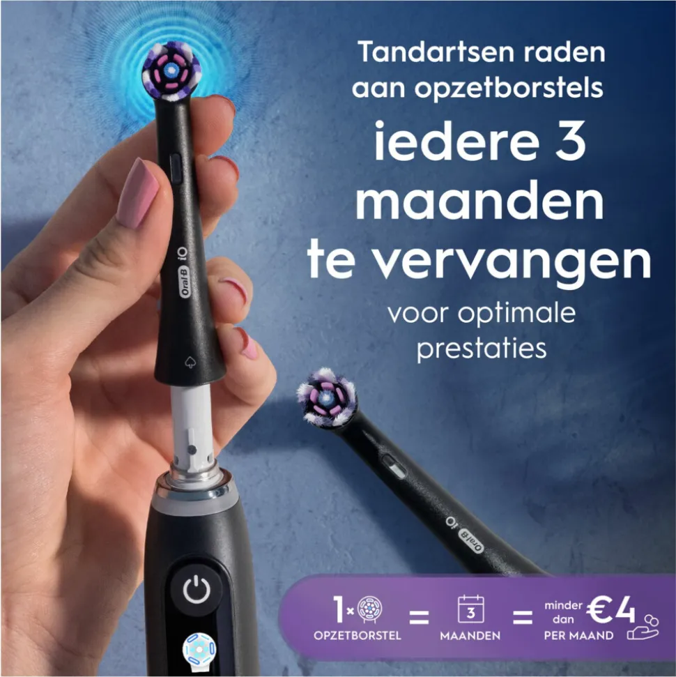 Oral-B Opzetborstels iO Radiant White Zwart 4 stuks