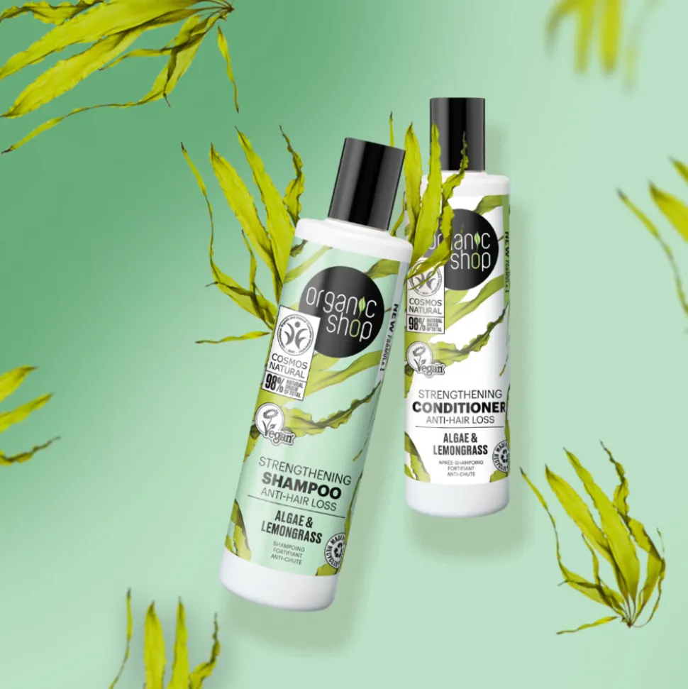 Organic Shop Strengthening Shampoo Anti-Hair Loss Algae and Lemongrass 280 ml
