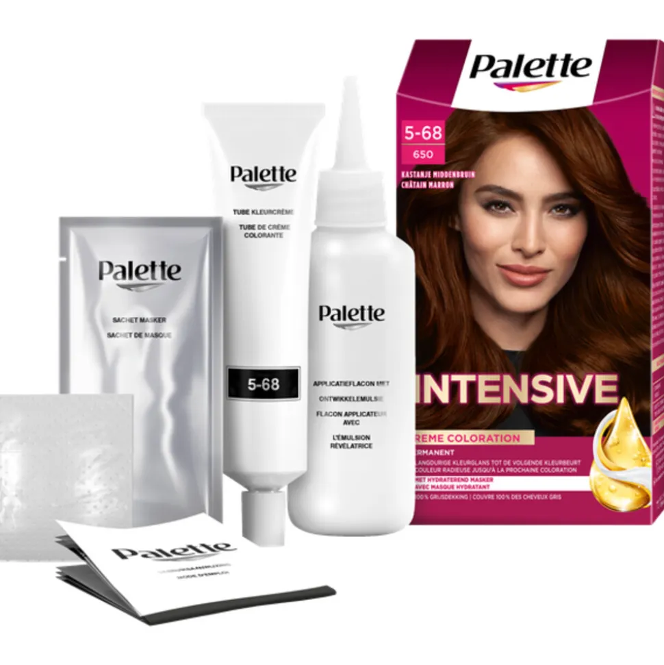 Palette Intensive Oil-Care Color Haarkleuring 650 Kastanje Middenbruin