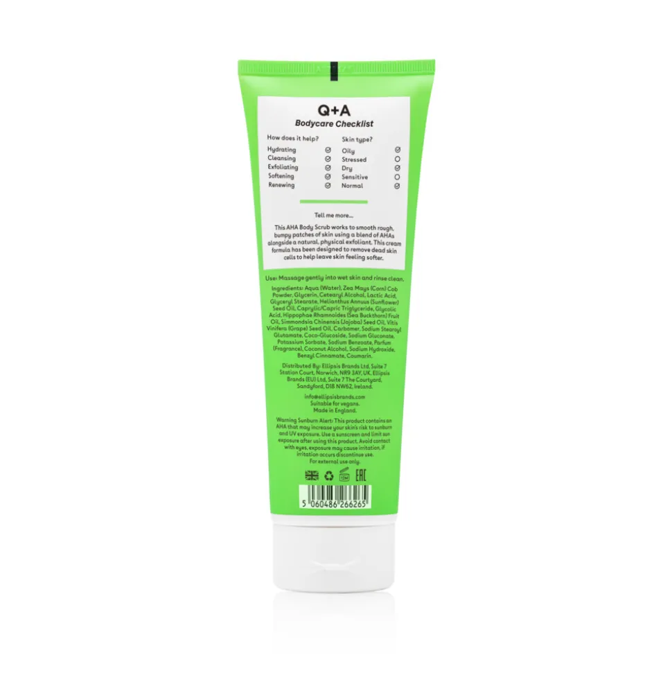 Q+A AHA Exfoliator Body Scrub 250 ml