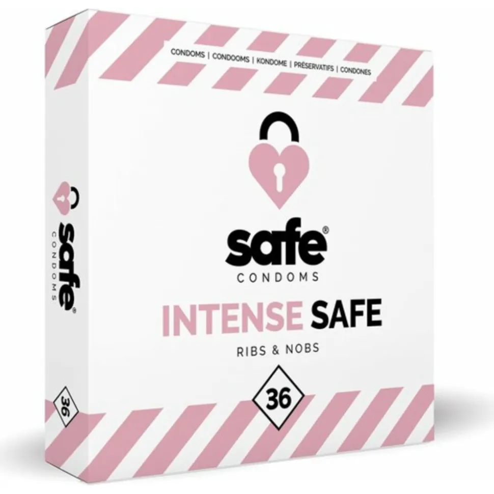 Safe Condooms Ribbels en Noppen 36 stuks