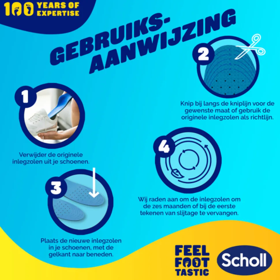Scholl GelActiv Inlegzolen Professioneel Large Maat 41-46.5 1 paar