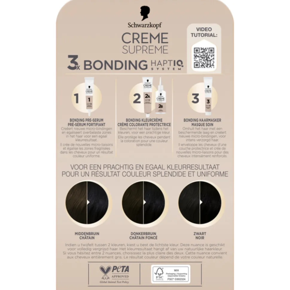 Schwarzkopf Creme Supreme Haarkleuring 1-0 1 set