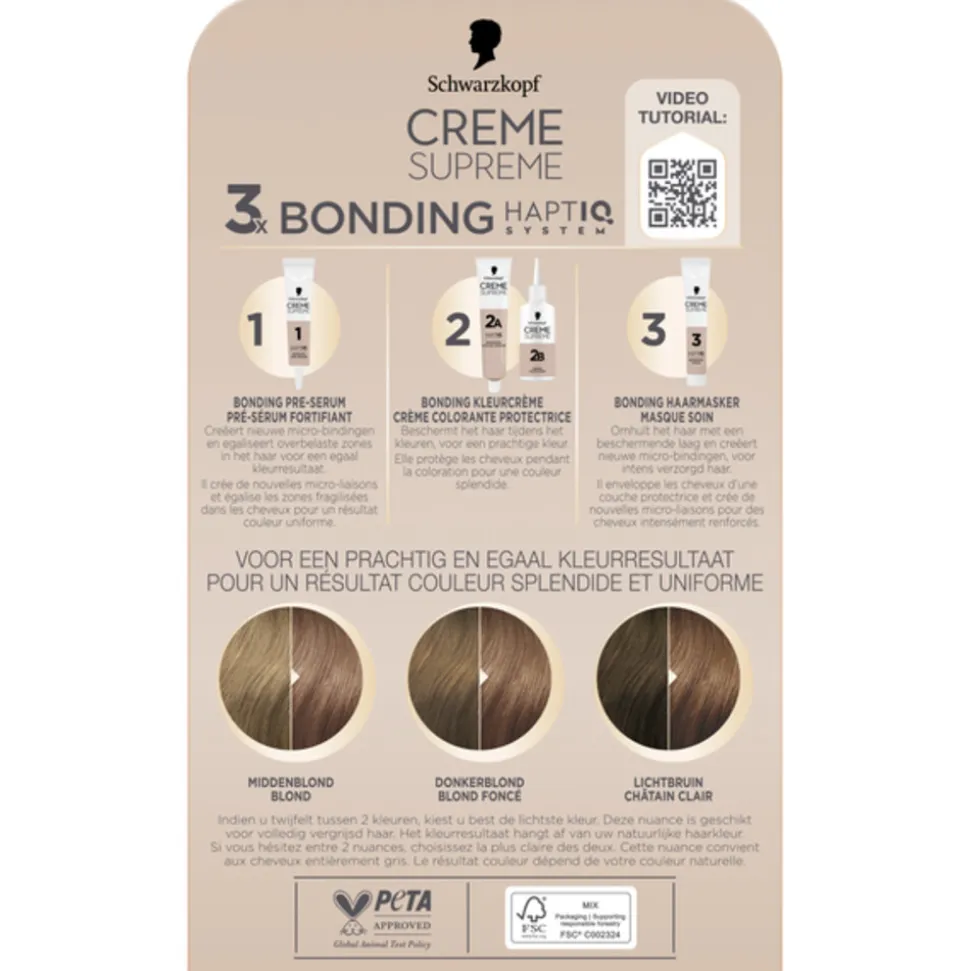 Schwarzkopf Creme Supreme Haarkleuring 7-16 1 set