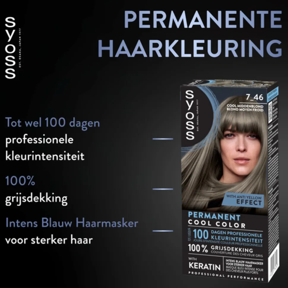Syoss Baseline Haarverf 7-46 Cool Middenblond