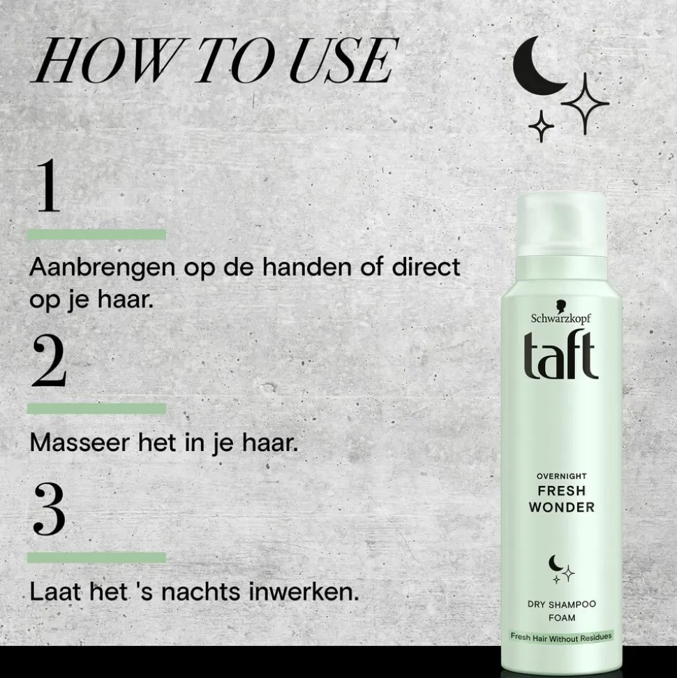 Taft Droogshampoo Overnight Fresh Wonders 150 ml