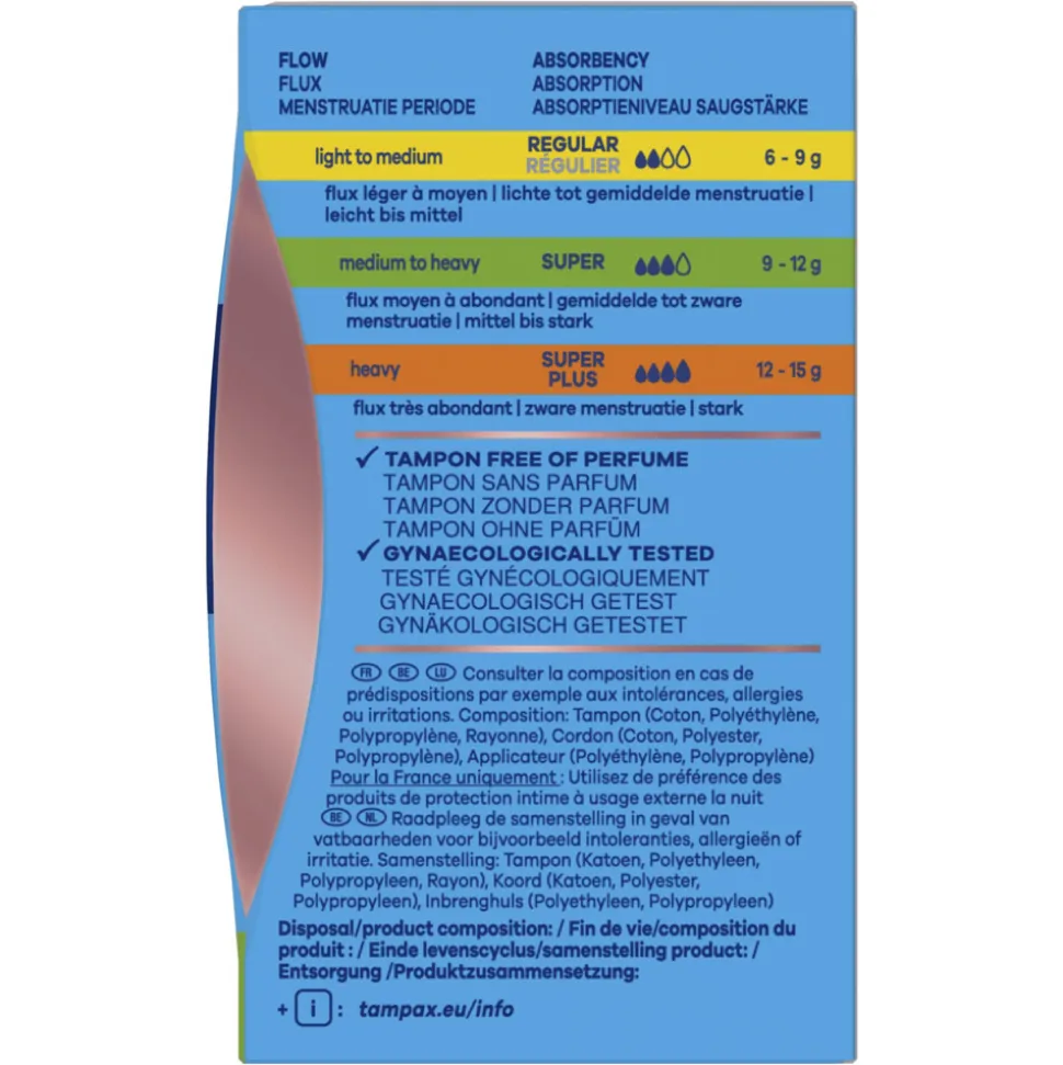 Tampax Pearl Compak Super Tampons met Inbrenghuls 18 stuks
