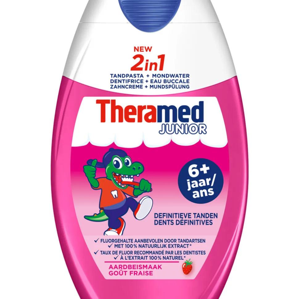 Theramed Tandpasta 2 in1 Junior Aardbeismaak 6+ 75 ml