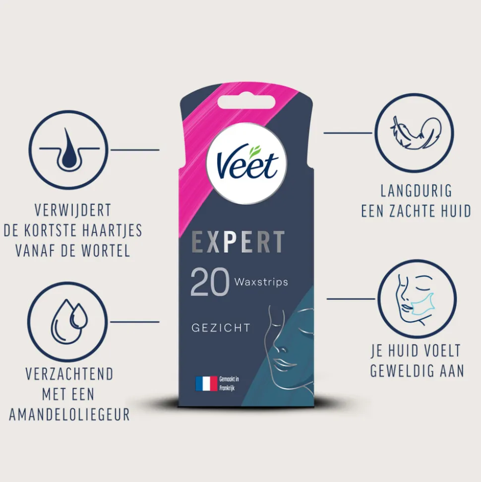 Veet Expert Waxstrips Gezicht Sensitive 20 stuks
