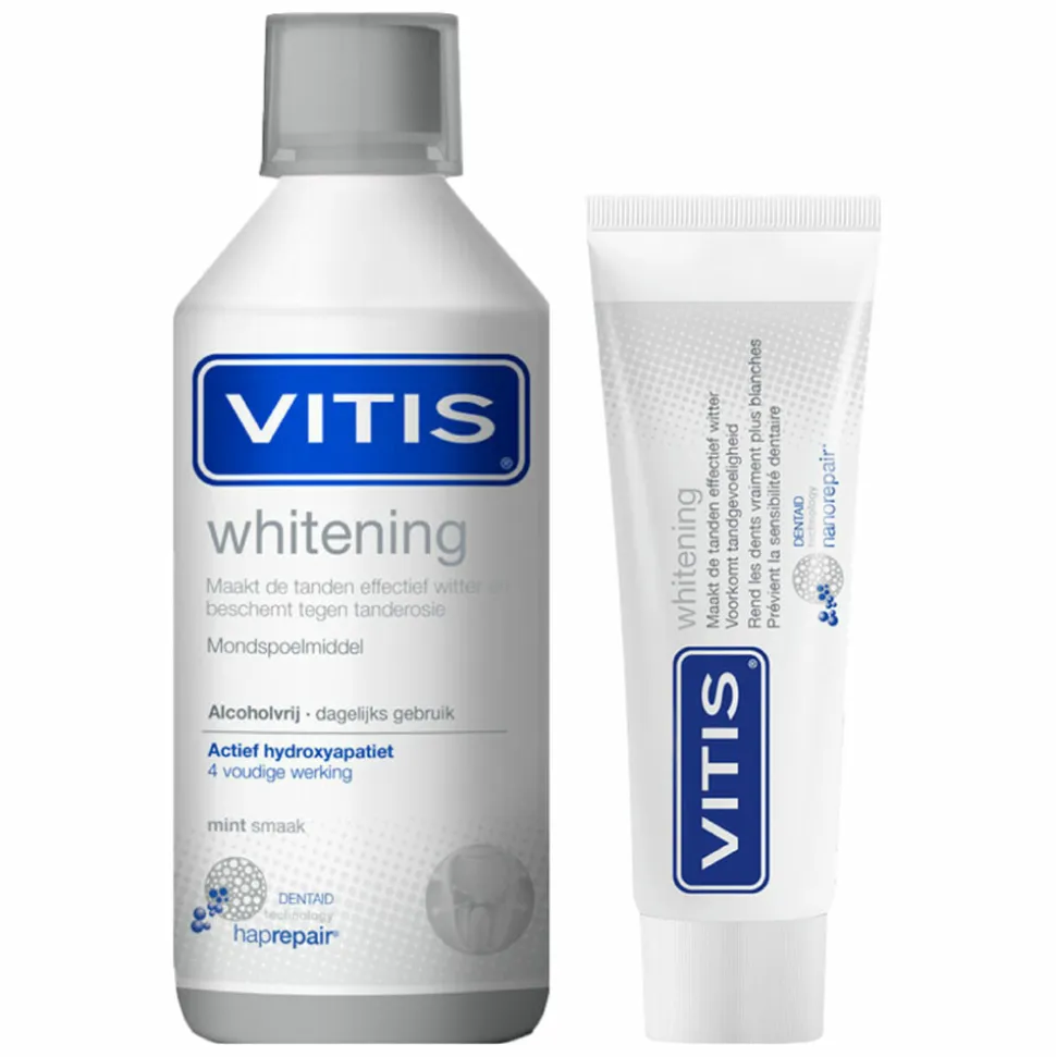 Vitis Whitening Tandpasta + Mondwater Pakket