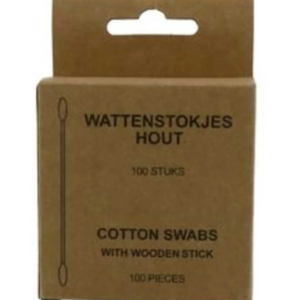 Wattenstaafjes Hout in een Doosje 100 stuks