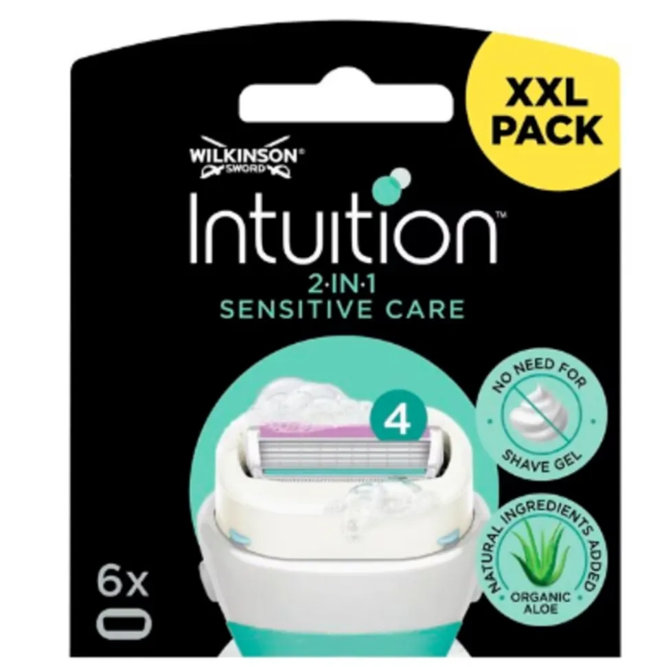 Wilkinson Intuition 2 in 1 Navulmesjes Sensitive Care Valuepack 6 stuks