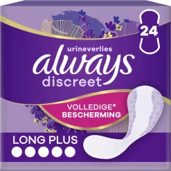 4x Always Discreet Long+ Inlegkruisjes Urineverlies 24 stuks