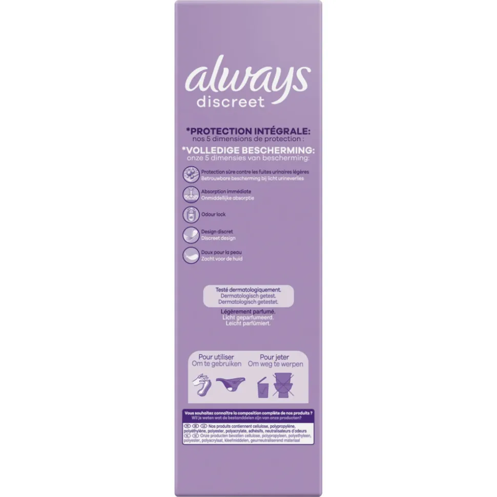 4x Always Discreet Long+ Inlegkruisjes Urineverlies 24 stuks