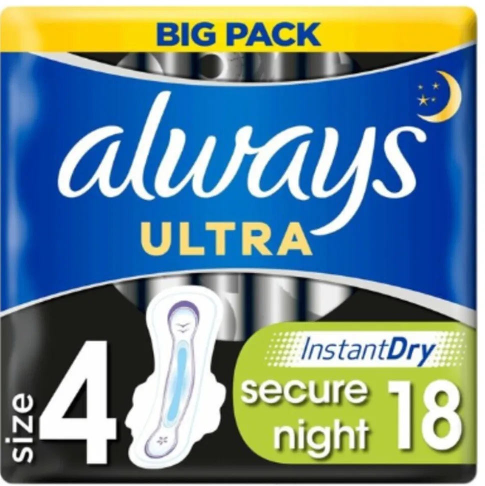 4x Always Maandverband Platinum Ultra Night 18 stuks