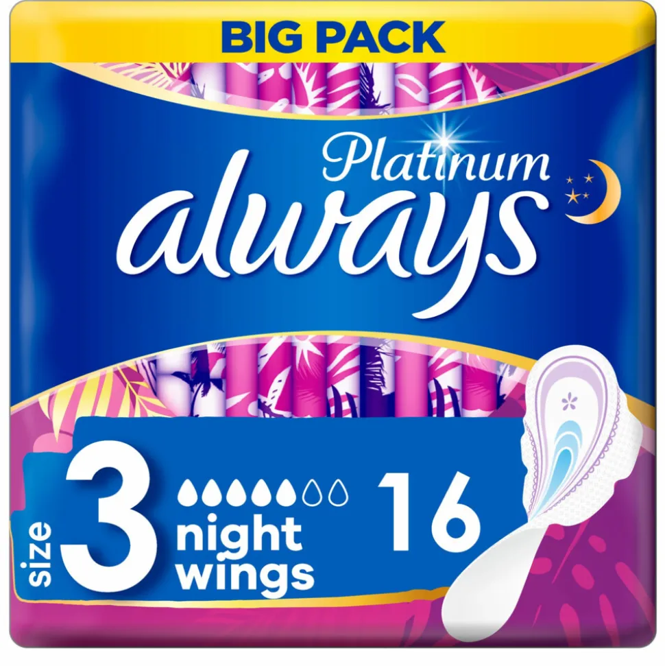 8x Always Maandverband Platinum Ultra Night 16 stuks