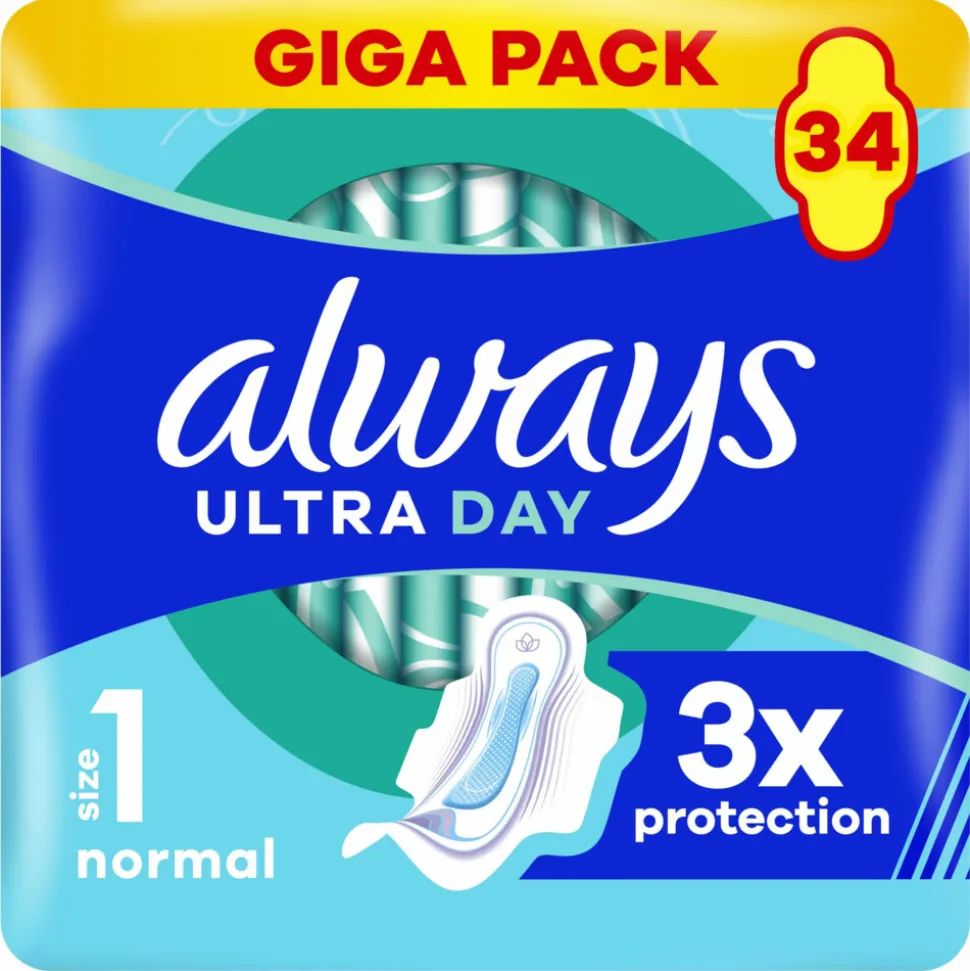 6x Always Maandverband Ultra Dag Normal 34 stuks