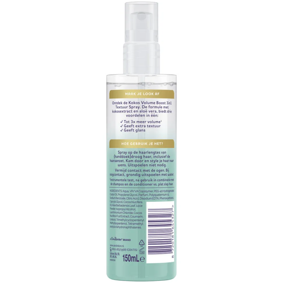 6x Andrélon 3-in-1 Textuur Spray Kokos Volume Boost 150 ml