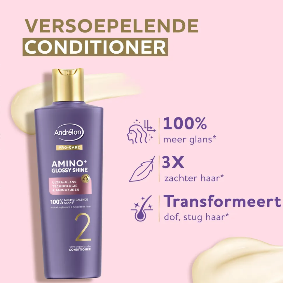 6x Andrélon Pro-Care Conditioner Amino+ Glossy Shine 200 ml