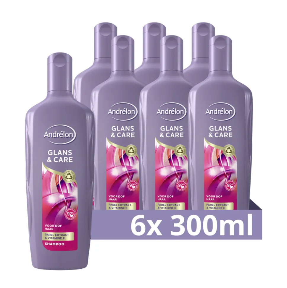 6x Andrélon Shampoo Glans & Care 300 ml