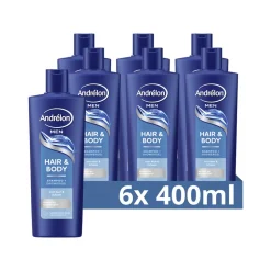 6x Andrélon Shampoo Hair & Body for Men 400 ml