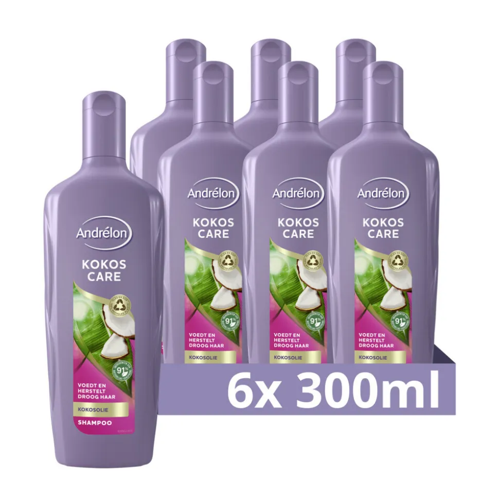 6x Andrélon Shampoo Kokos Care 300 ml