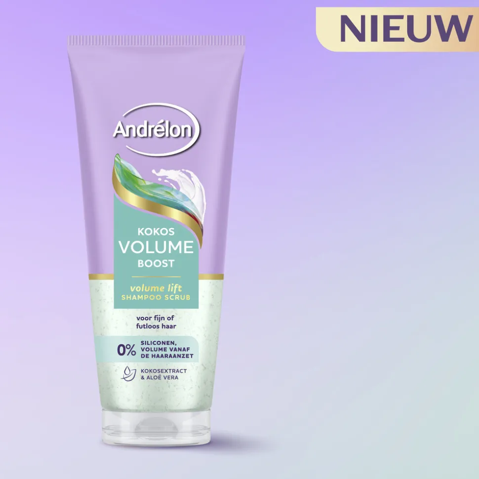 6x Andrélon Shampoo Scrub Kokos Volume Boost 200 ml